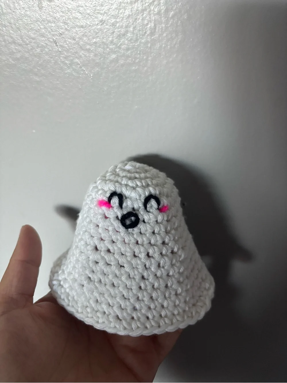 Handmade White Crocheted glow in the dark ghost plush